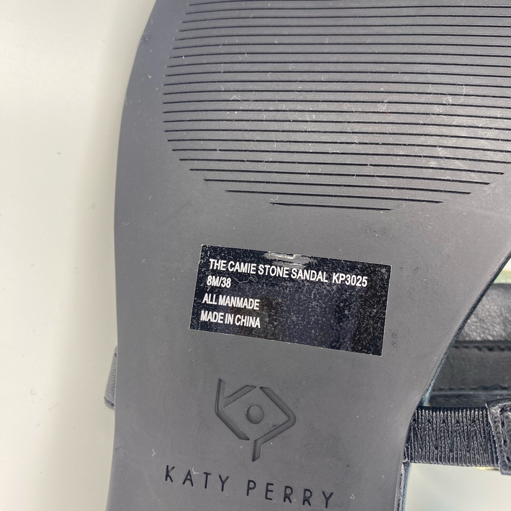 Katy Perry Collections Black and Gold Sandals with Striking Accents - Picture 8 of 9